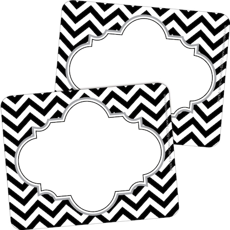 Barker Creek Chevron Black Tie Affair Name Tags/Self-Adhesive Labels, 90/Set, PK90 3764